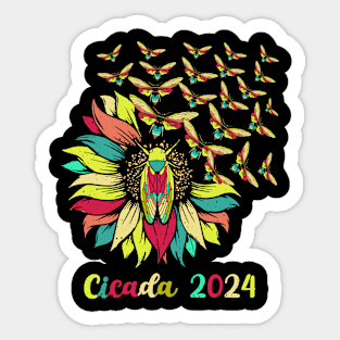 Sunflower Flying Cicada Insect Great Eastern Brood X Cicada Sticker